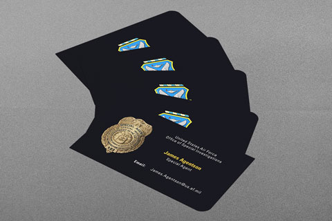 AFOSI Business Cards U.S. Air Force Office of Special Investigations Business Card with Rounded Corners