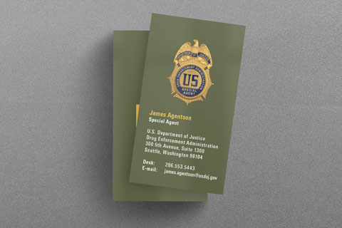 DEA Business Card in OD Green DEA Business Card in OD Green