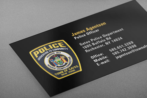 Cheektowaga NY Police Department Business Card Gates NY Police Department Business Card