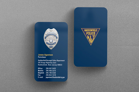 Haddonfield NJ Police Business Card Haddonfield NJ Police Business Card