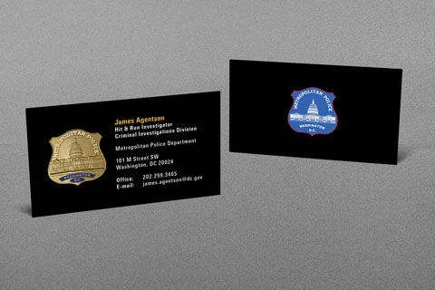 Maryland State Police Business Card Metropolitan Police DC Business Card