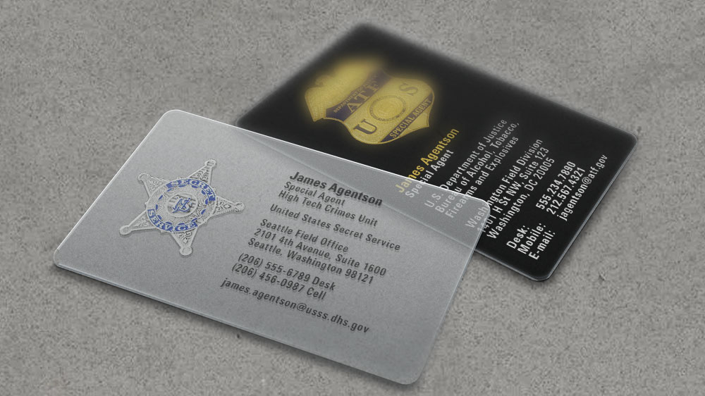 20pt Frosted Plastic tactical business card