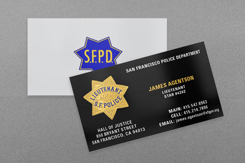 Maryland State Police Business Card San Francisco Police Department Business Card