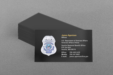 US Dept of Veterans Affairs Police Business Card US Dept of Veterans Affairs Police Business Card